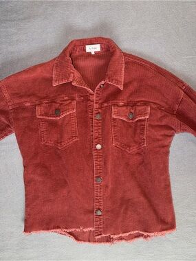 Bohme Rust Corduroy Women's Button-Up Shacket Size Small